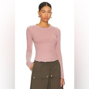 Free People Ruffle Edge Long Sleeve